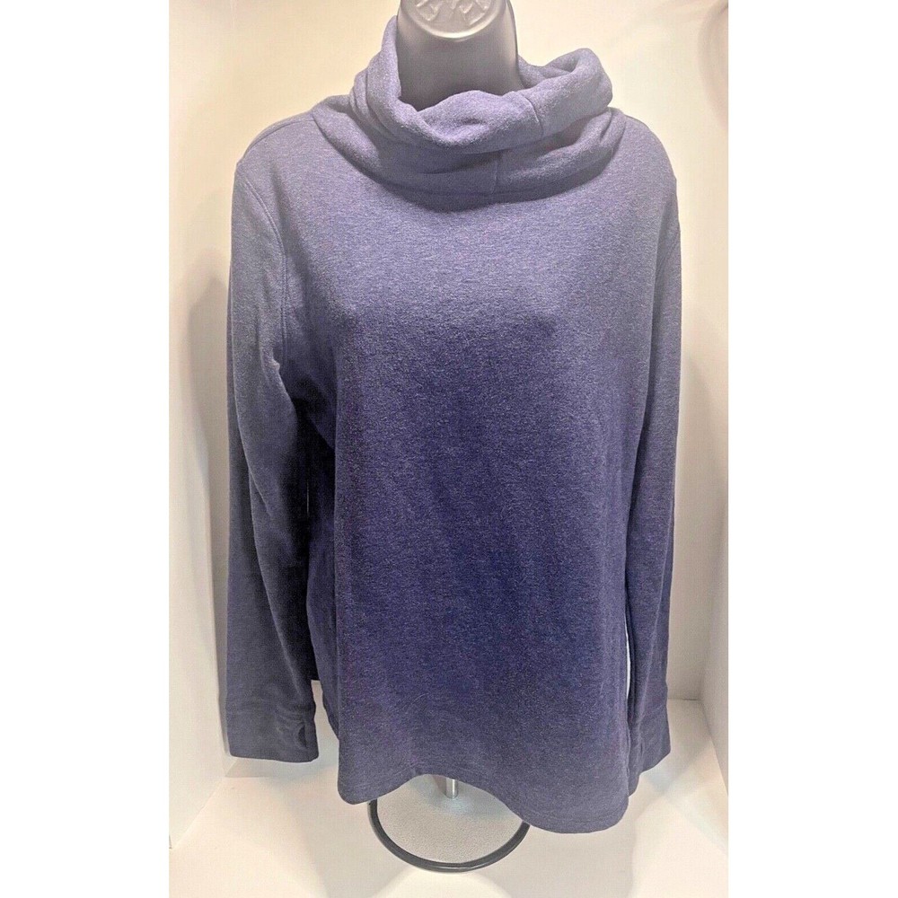 Puma Women's Sweater XL Active Cover Up Purple Turtleneck Pullover Thumb Holes